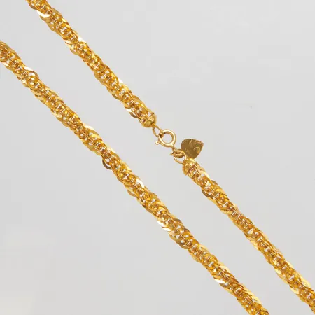 Collier längd 51,5cm, bredd 5,5mm, några böjda länkar, 21K Vikt: 19,2 g