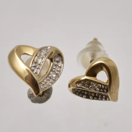 Örhängen mått 7,1x7,8mm, 2st diamanter/örhänge, 8/8 slipade, 18K guld, silikon pluppar, 1g.