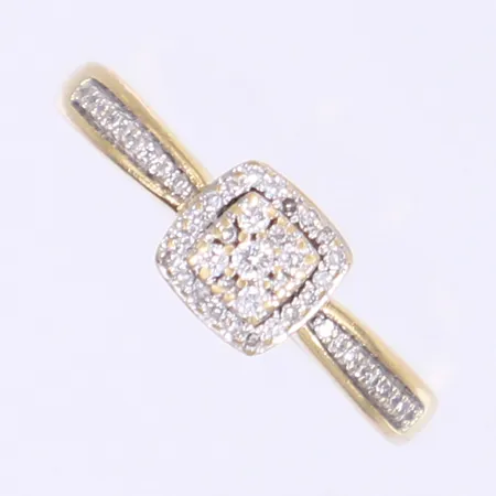 Ring med diamanter totalt ca 0,10ctv stl:17 bredd 2-6mm 18K Vikt: 2,6 g