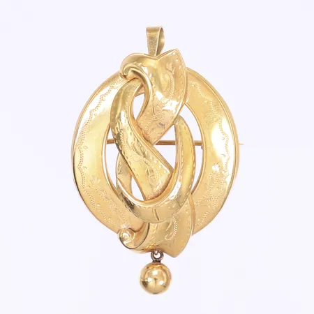 Brosch/hänge längd 50mm bredd 30mm 18K Vikt: 6,8 g