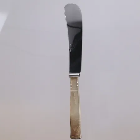 Smörkniv med blad i rostfritt stål, längd 16,2cm, modell Rosenholm, GAB, 830/1000 silver. Bruttovikt 48,1g Vikt: 48,1 g