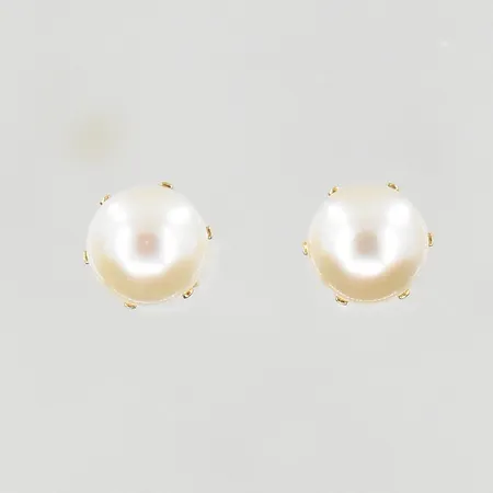 Örhängen med odlade pärlor Ø7 mm, 18K. Vikt: 1,4 g