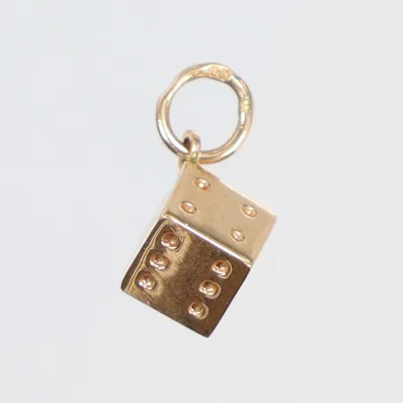 Hänge i form av tärning 8x15mm inklusive hängöglan 18K Vikt: 1 g