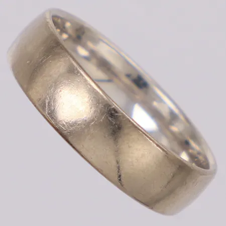 Ring slät stl:20, bredd 6mm, Schalin, vitguld, 18K Vikt: 7,8 g