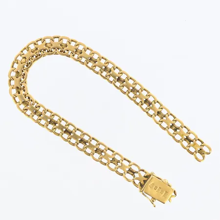 Armband X-länk defekt 20cm, bredd: 9mm, lås trasigt, 18K Vikt: 22,8 g