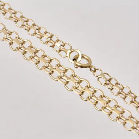 Collier 46cm Xlänk docerat bredd 5,3-6,9mm, Vibergs Guldvaror, 18K, 12,58g.