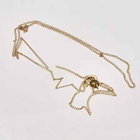 Kedja 43,5cm, Pansar bredd 0,96mm, 18K guld, defekt,1,62g.