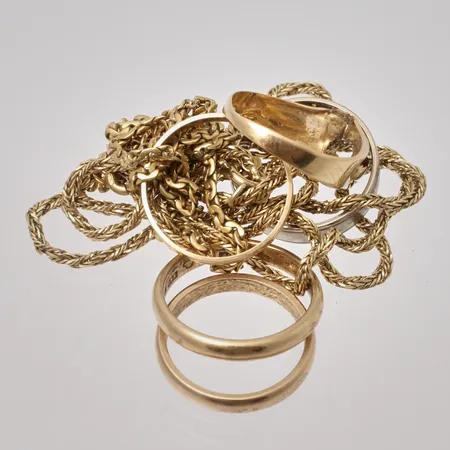 Diverse defekt guld, 18K, 29,14g.