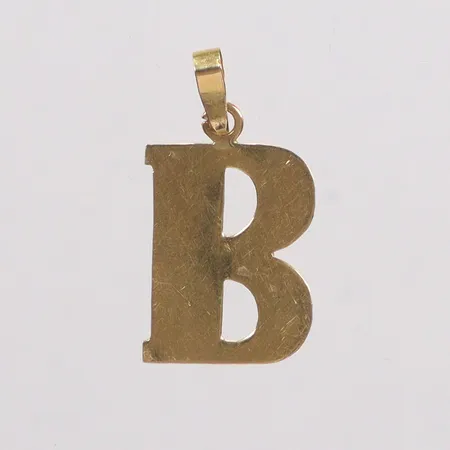 Hänge bokstav B längd 2,5cm bredd 12,9mm, ostämplat, 18K Vikt: 0,7 g