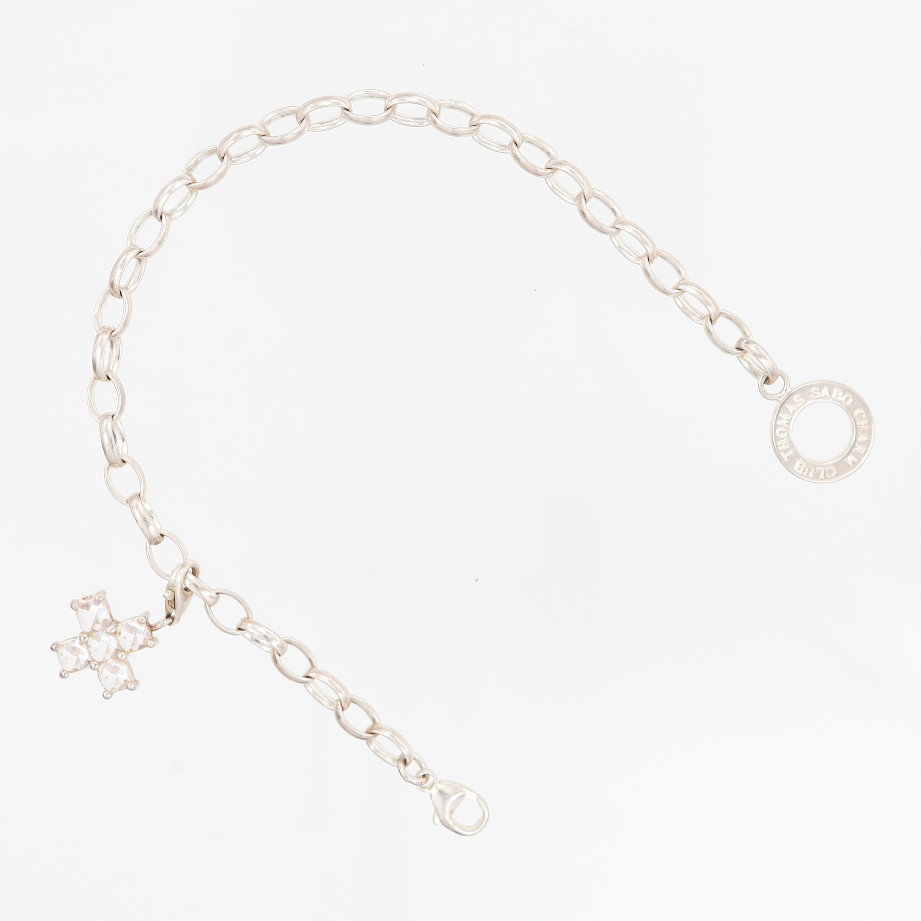 Armband med en berlock Thomas Sabo 19cm, bredd: 5mm, silver 925/1000 Vikt: 10,6 g