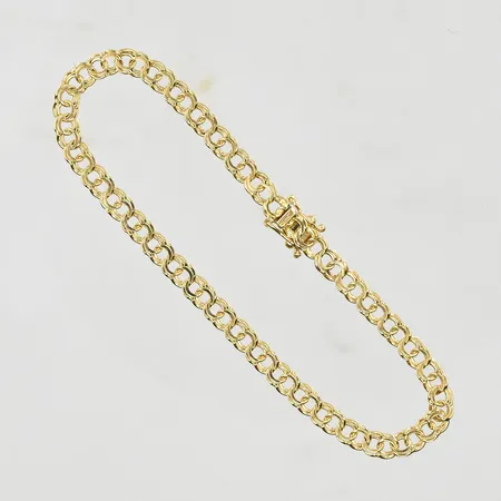 Armband Bismarck längd 18½ cm, bredd 4 mm, 18K. Vikt: 6 g