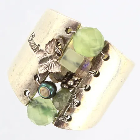 Ring med stenar stl:19, bredd: 12,5-23mm, 925/1000 Silver Vikt: 9,7 g