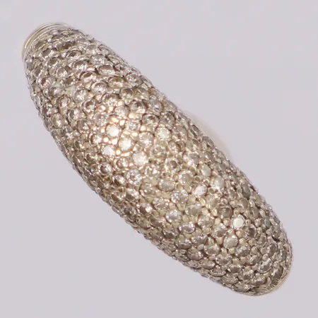 Ring med diamanter ca 0,50ctv stl:18, bredd 7mm, vitguld, 14K Vikt: 3,5 g