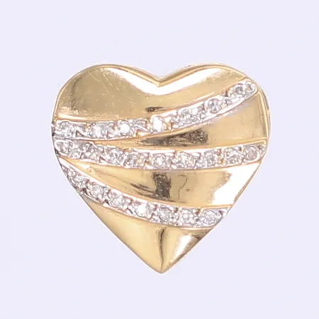Hänge hjärta med diamanter 23x ca 0,005ct 14x14mm 18K Vikt: 2 g