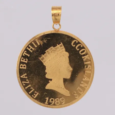Hänge Elizabeth II 1989 Love Angel, längd 26mm, bredd 20mm, 18K Vikt: 2,3 g