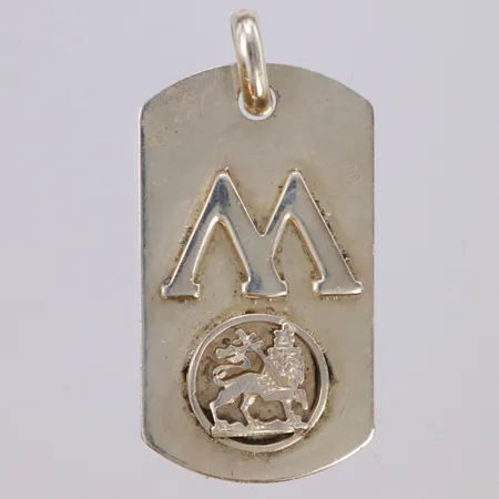 Hänge, längd 57mm, bredd 28mm, repig, silver 925/1000 Vikt: 17,5 g