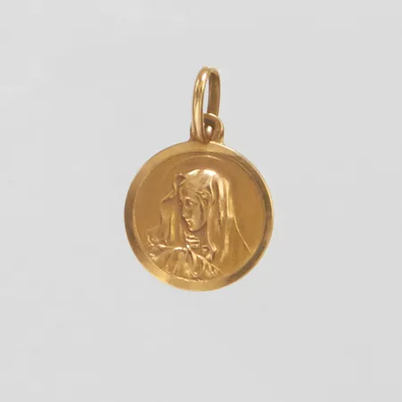 Hänge Jungfru Maria längd inkl ögla 1,8cm, Ø12mm, 18K Vikt: 1,3 g