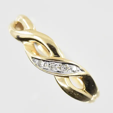 Ring med vita stenar stl 17, bredd 1-5 mm, 18K. Vikt: 1,6 g