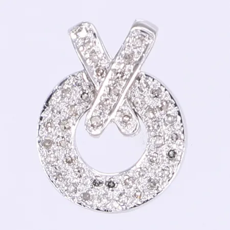 Hänge med diamanter totalt ca 0,46ctv längd 18mm, bredd 14mm, 14K Vikt: 2,4 g