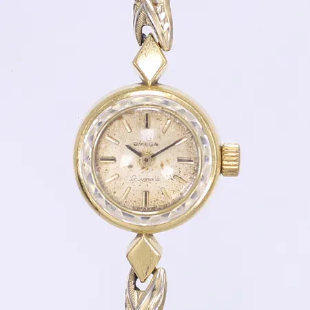 Damur Omega defekt, Ø17mm, 18K i boett, defekt flexlänk