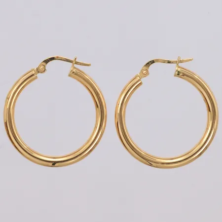 Örhängen creoler Ø26mm, bredd 3mm, smärre bucklor, 18K  Vikt: 2,2 g