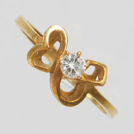 Enstensring med diamant 1 x ca 0,10ct stl 16, bredd 2-7mm, 18K Vikt: 1,9 g