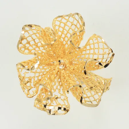Ring "blomma" (defekt, trasig, av på flera ställen) 14K, 4g