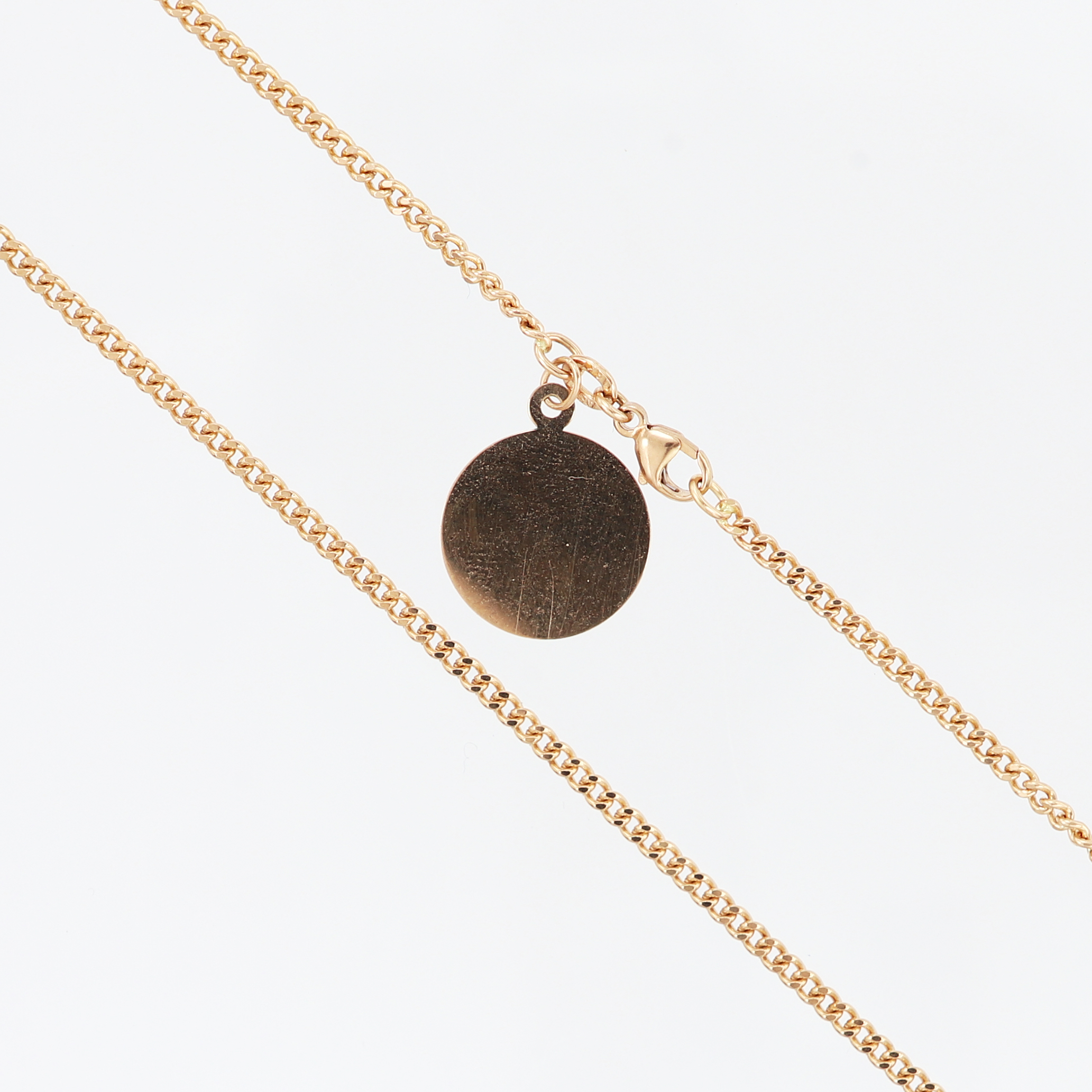 Kedja Pansar med graverad namnbricka 50,5cm bredd: 2mm, uppskattad vikt på namnbricka: 0,9gram, 18K Vikt: 12 g