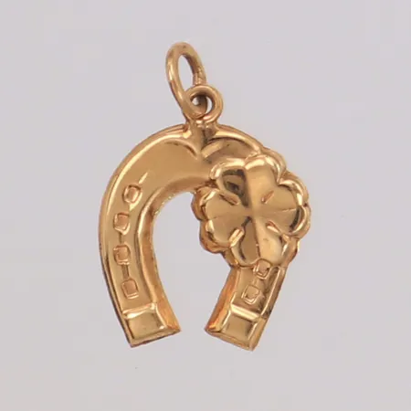 Hänge hästsko fyrklöver, längd 17,5mm, bredd 11,3mm, 18K Vikt: 0,7 g