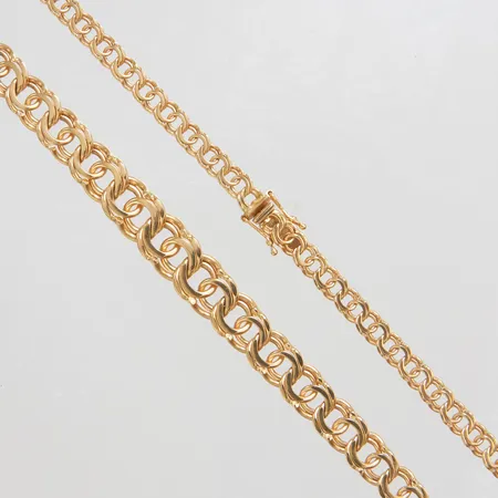 Collier doserad Bismarck längd 45cm, bredd 5-9,5mm, 18K Vikt: 30,6 g