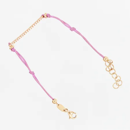 Armband Zoccai Smile med diamanter 19x0,01ct ställbar längd 17-20cm, tygdetaljer, bruttovikt: 4 gram, 18K Vikt: 0 g