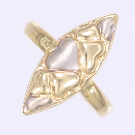 Ring med dekor stl: 20 bredd 3-25mm bucklig 14K Vikt: 1,4 g