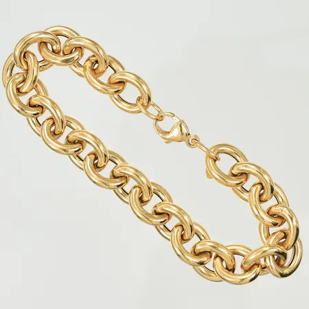 Armband ihåligt längd 19cm, bredd ca 3-10mm, 18K, 12,1g