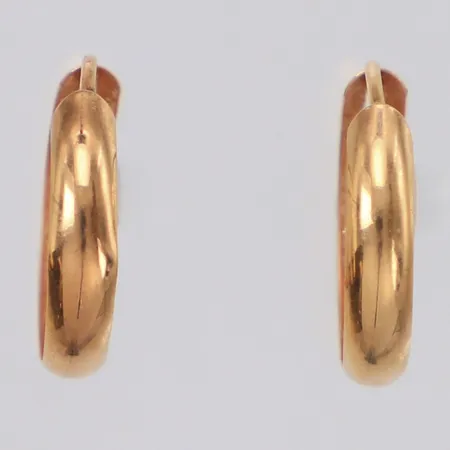 Örhängen creoler Ø14,9mm, bredd 3mm, skeva, 18K Vikt: 0,6 g