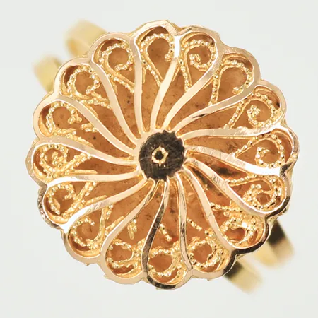 Ring Blomma, stl 18, bredd 2,2-14,7mm, ojämn skena, 18K Vikt: 2 g
