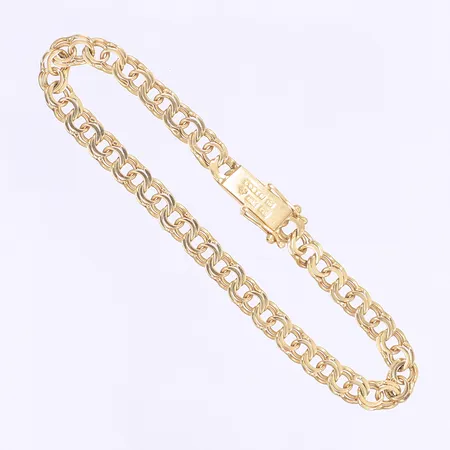Armband Bismarck längd 18cm bredd 5mm 18K Vikt: 9,2 g