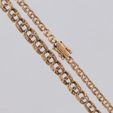 Collier doserad Bismarck längd 44,5cm, bredd 3,3-5,8mm, Finland, 14K Vikt: 9,3 g
