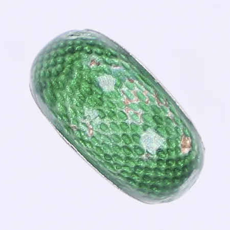 Ring med grön emalj stl: 16½, bredd 4-11mm silver 800/1000 Vikt: 6,7 g