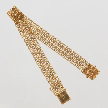 Armband X-länk med stav längd 18cm, bredd 9,5mm, 18K Vikt: 15,5 g