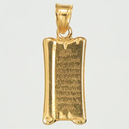Hänge med text, 20x8mm inklusive hängöglan, 21K Vikt: 0,7 g