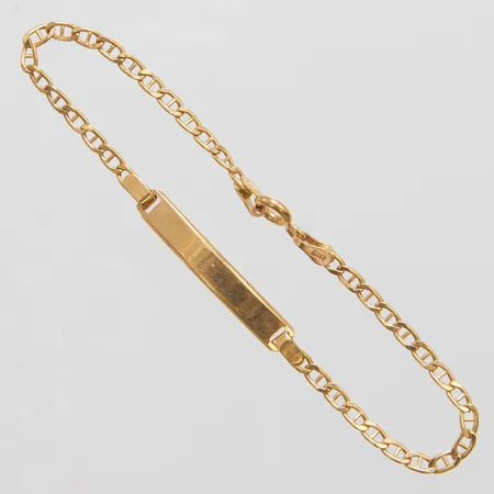 Armband Marina länk med bricka längd: 16cm, bredd: 2,5mm, 18K Vikt: 2,1 g