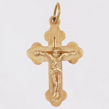 Hänge krucifix längd 27mm, 14K  Vikt: 1 g
