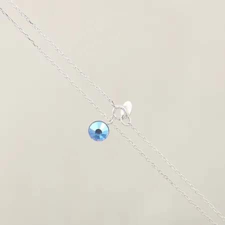 Kedja Ankar med integrerat hänge med färgad sten längd 43,5cm bredd 0,7-9,6mm silver 925/1000 Vikt: 1,2 g