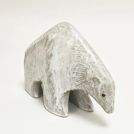 Figurin Isbjörn Lisa Larson, ur serien "Stora Zoo", 23x15,5cm, Gustavsberg, stengods.