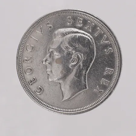 Mynt Sydafrika 5 Schilling 1948, myntkapsel silver 800/1000 Vikt: 28,2 g