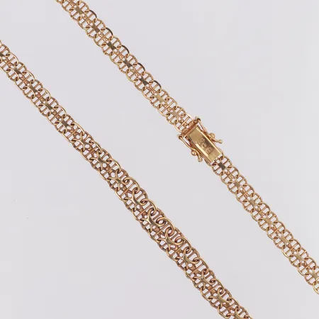 Collier X-länk längd 46cm bredd ca 6-8mm, 18K Vikt: 19,6 g