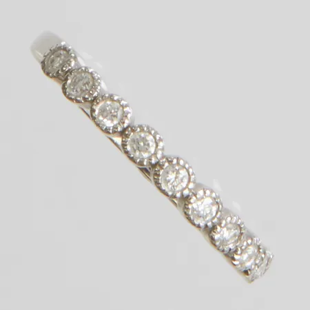 Ring med diamanter 10x 0,015ct, Ø16½, bredd: 2mm, vitguld, GHA, 18K Vikt: 1,7 g