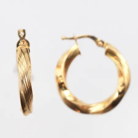 Örhängen runda, Ø22,4mm, bredd 3,8mm, 18K. Vikt: 2,8 g