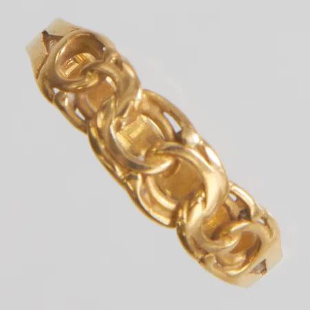 Ring Bismarck stl:17¼, bredd: 2,5-5mm, svenska stämplar, 18K Vikt: 2 g