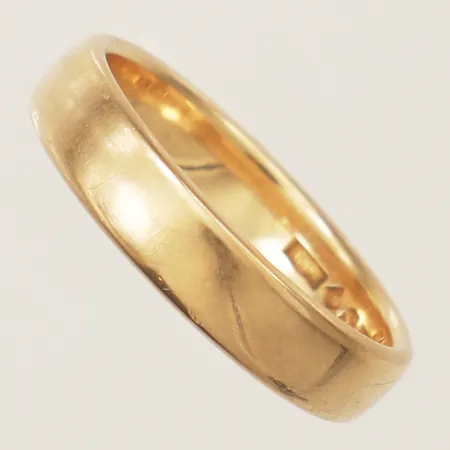 Ring slät stl:20 bredd 5mm gravyr 18K Vikt: 7,4 g